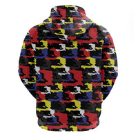 Haiti Map Camouflage Colorful Zip Hoodie - Wonder Print Shop