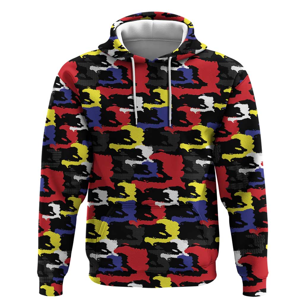 Haiti Map Camouflage Colorful Zip Hoodie - Wonder Print Shop