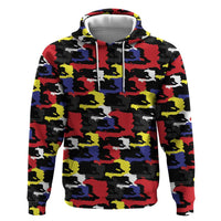 Haiti Map Camouflage Colorful Zip Hoodie - Wonder Print Shop