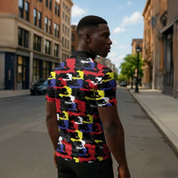 Haiti Map Camouflage Colorful Zipper Polo Shirt - Wonder Print Shop