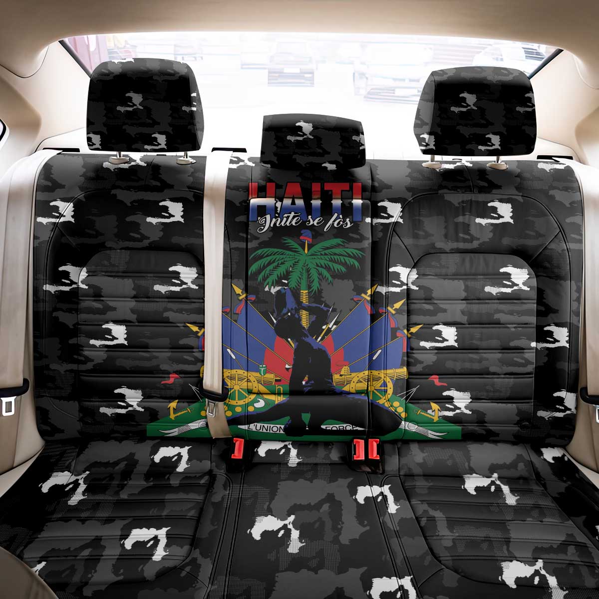 Haiti Map Camouflage Back Car Seat Cover Unique Style - Wonder Print Shop