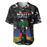Personalized Haiti Map Camouflage Baseball Jersey Unique Style - Wonder Print Shop