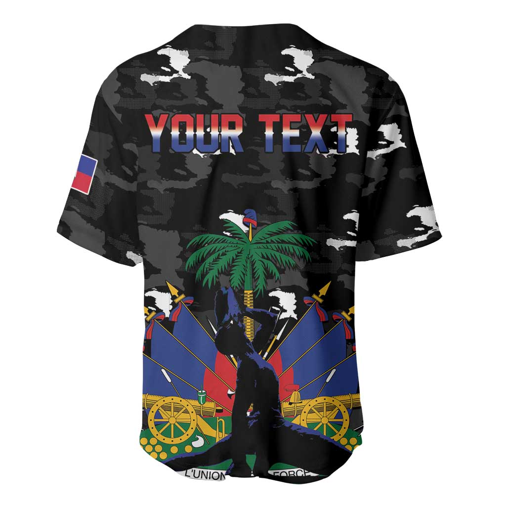Personalized Haiti Map Camouflage Baseball Jersey Unique Style - Wonder Print Shop