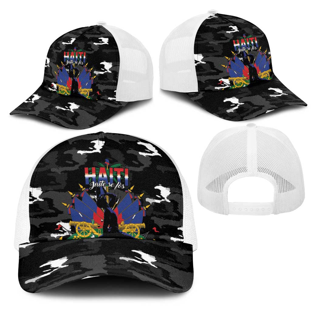 Haiti Map Camouflage Baseball Net Cap Unique Style - Wonder Print Shop
