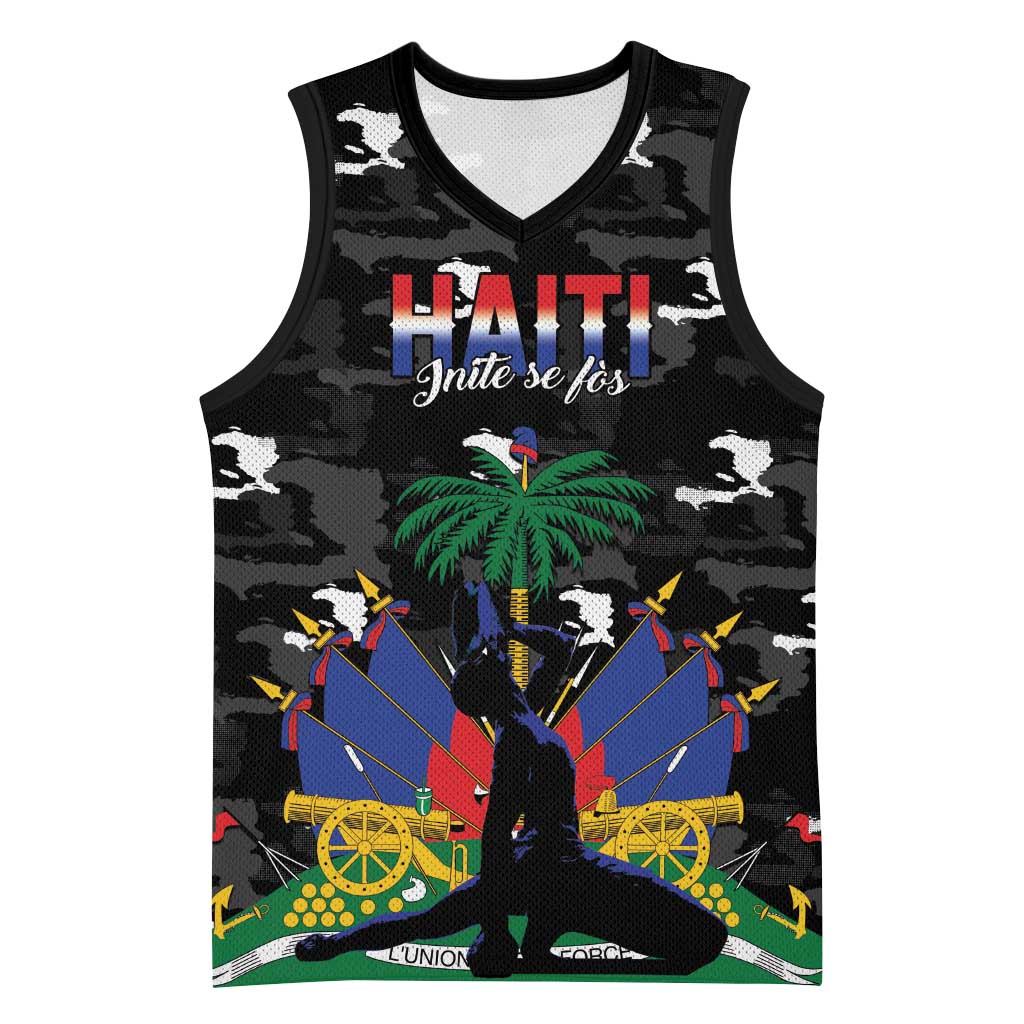 Personalized Haiti Map Camouflage Basketball Jersey Unique Style - Wonder Print Shop