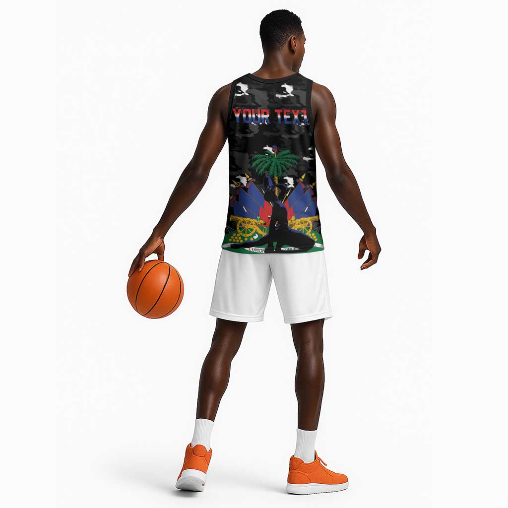 Personalized Haiti Map Camouflage Basketball Jersey Unique Style - Wonder Print Shop
