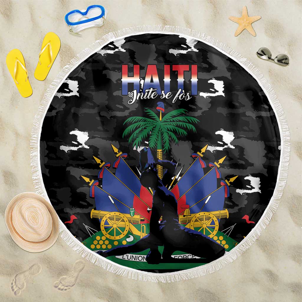 Haiti Map Camouflage Beach Blanket Unique Style - Wonder Print Shop