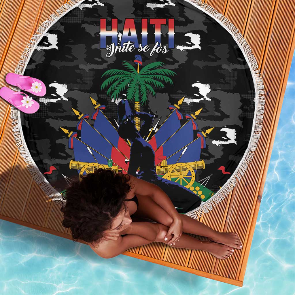 Haiti Map Camouflage Beach Blanket Unique Style - Wonder Print Shop