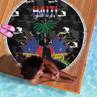 Haiti Map Camouflage Beach Blanket Unique Style - Wonder Print Shop