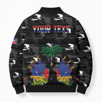 Personalized Haiti Map Camouflage Bomber Puffer Jacket Unique Style - Wonder Print Shop