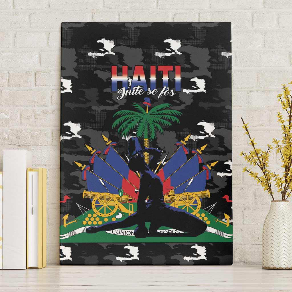 Haiti Map Camouflage Canvas Wall Art Unique Style - Wonder Print Shop