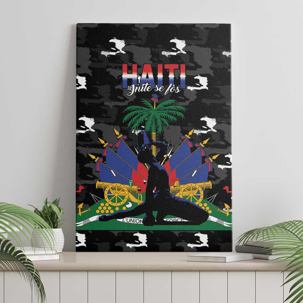 Haiti Map Camouflage Canvas Wall Art Unique Style - Wonder Print Shop
