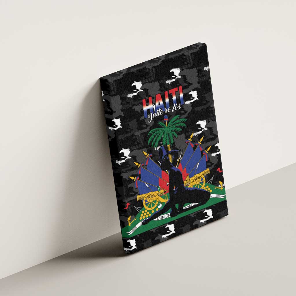Haiti Map Camouflage Canvas Wall Art Unique Style - Wonder Print Shop
