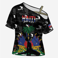 Personalized Haiti Map Camouflage Cross Shoulder Shirt Unique Style - Wonder Print Shop