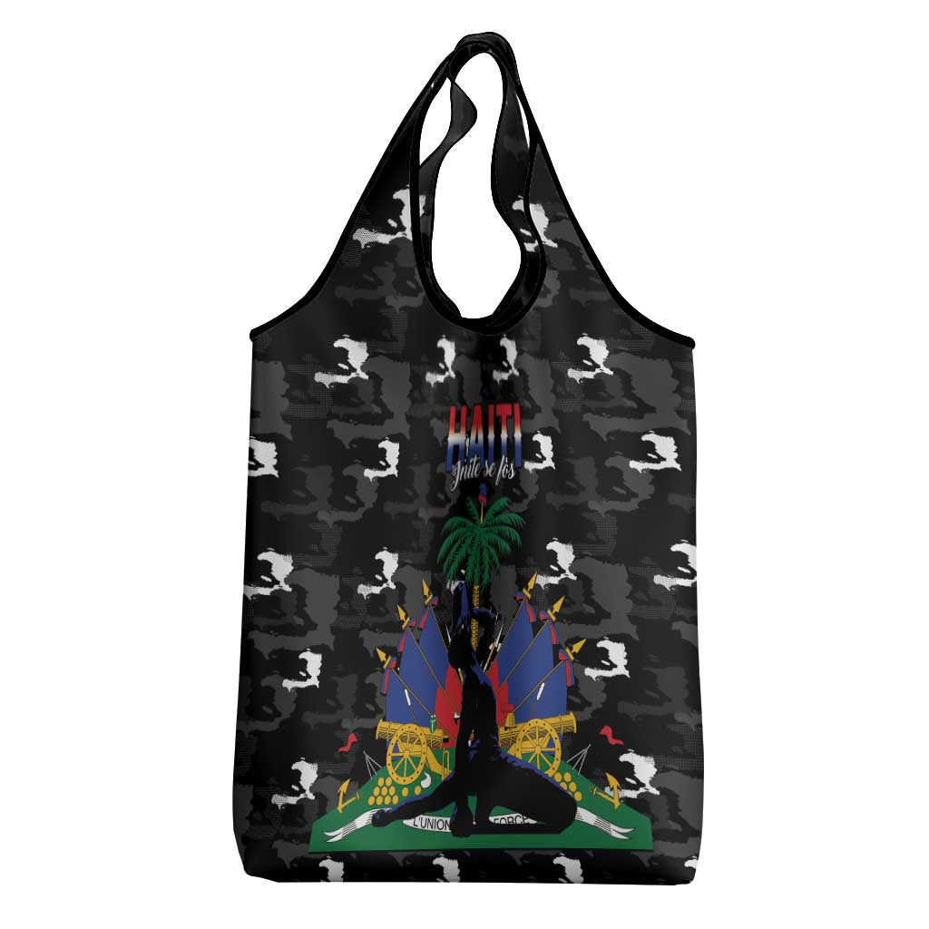 Haiti Map Camouflage Grocery Bag Unique Style - Wonder Print Shop