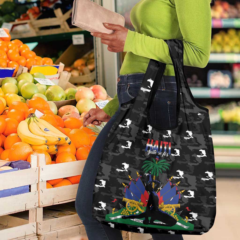 Haiti Map Camouflage Grocery Bag Unique Style - Wonder Print Shop