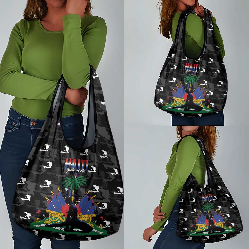 Haiti Map Camouflage Grocery Bag Unique Style - Wonder Print Shop