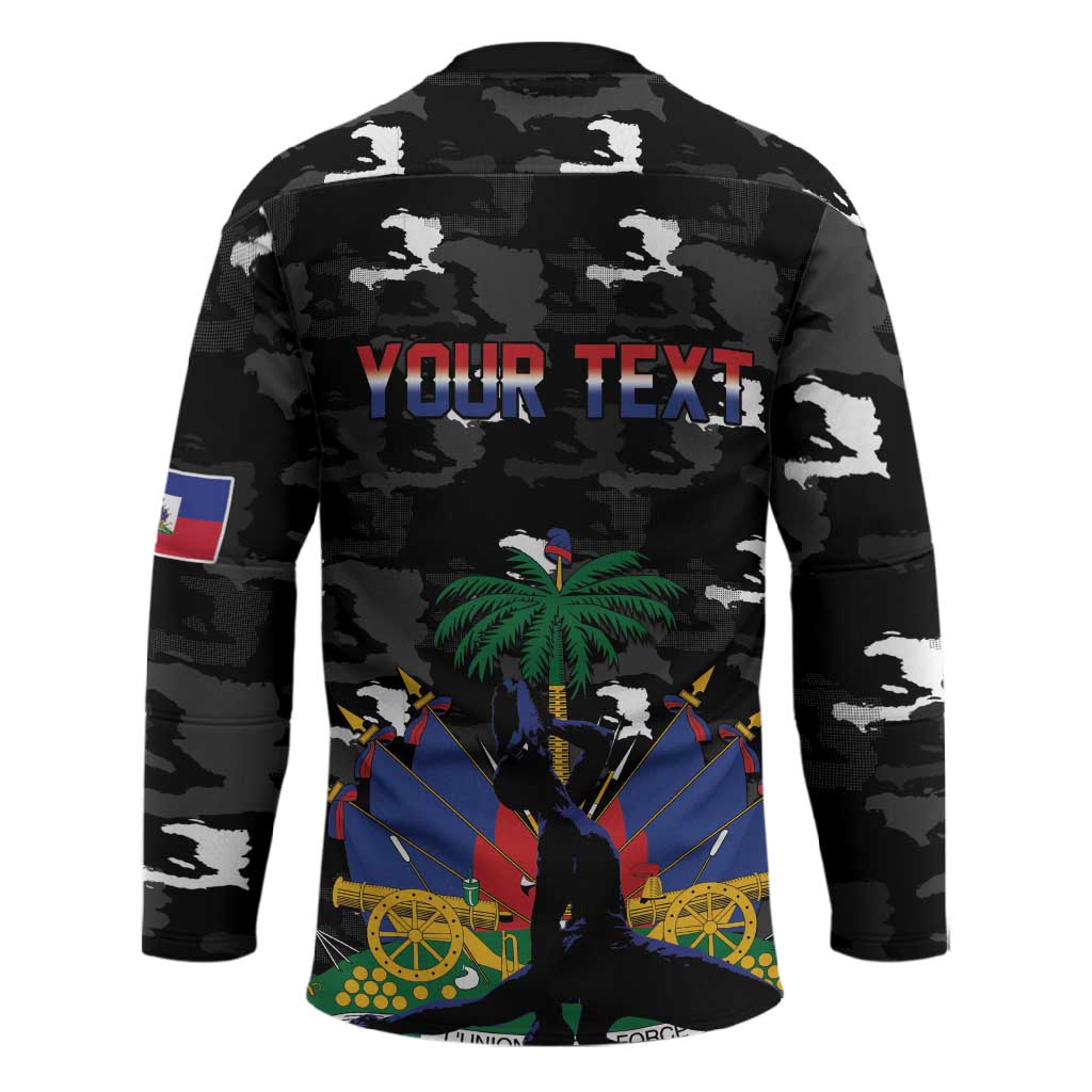 Personalized Haiti Map Camouflage Hockey Jersey Unique Style - Wonder Print Shop