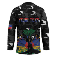 Personalized Haiti Map Camouflage Hockey Jersey Unique Style - Wonder Print Shop