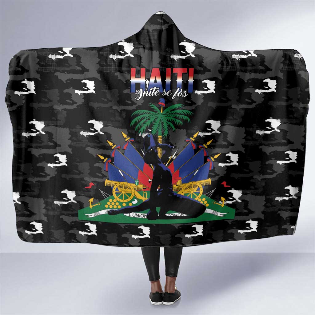 Haiti Map Camouflage Hooded Blanket Unique Style - Wonder Print Shop