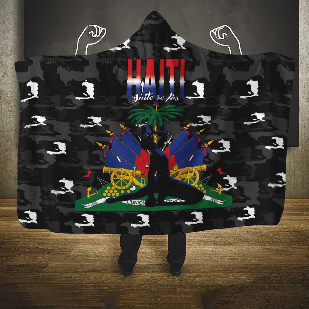 Haiti Map Camouflage Hooded Blanket Unique Style - Wonder Print Shop