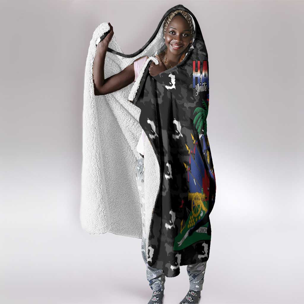 Haiti Map Camouflage Hooded Blanket Unique Style - Wonder Print Shop