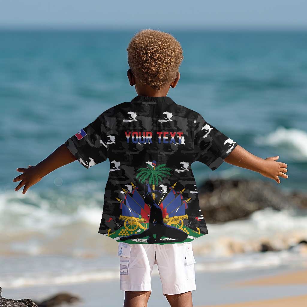 Personalized Haiti Map Camouflage Kid Hawaiian Shirt Unique Style - Wonder Print Shop