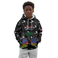 Personalized Haiti Map Camouflage Kid Hoodie Unique Style - Wonder Print Shop