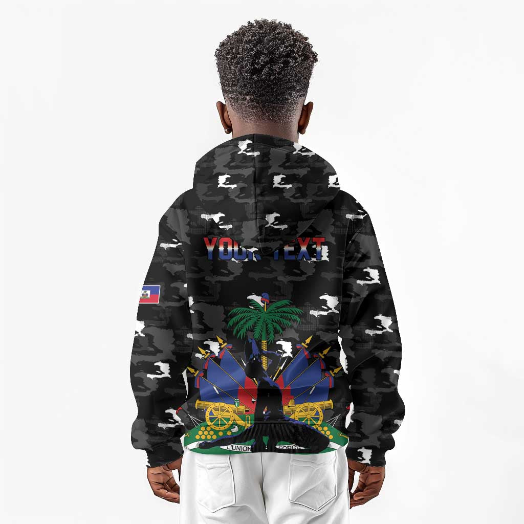 Personalized Haiti Map Camouflage Kid Hoodie Unique Style - Wonder Print Shop