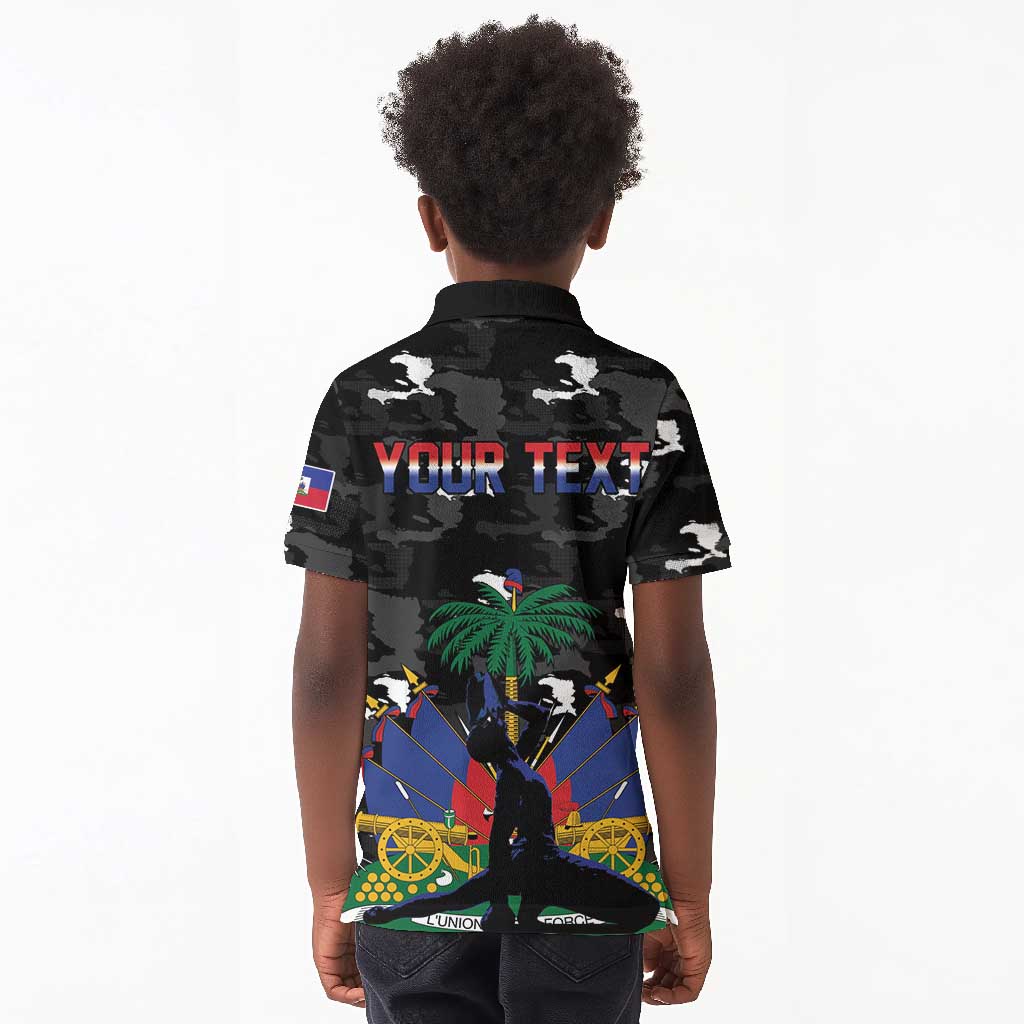 Personalized Haiti Map Camouflage Kid Polo Shirt Unique Style - Wonder Print Shop