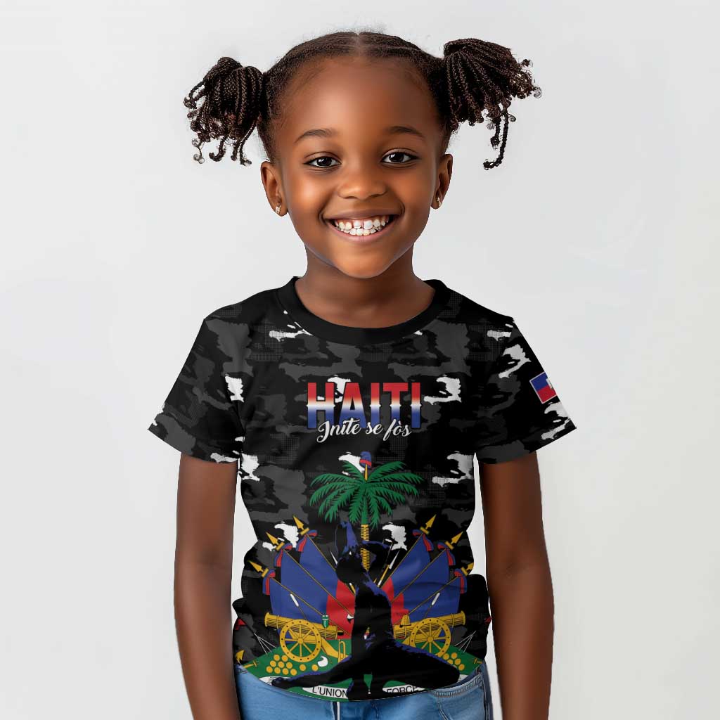 Personalized Haiti Map Camouflage Kid T shirt Unique Style - Wonder Print Shop