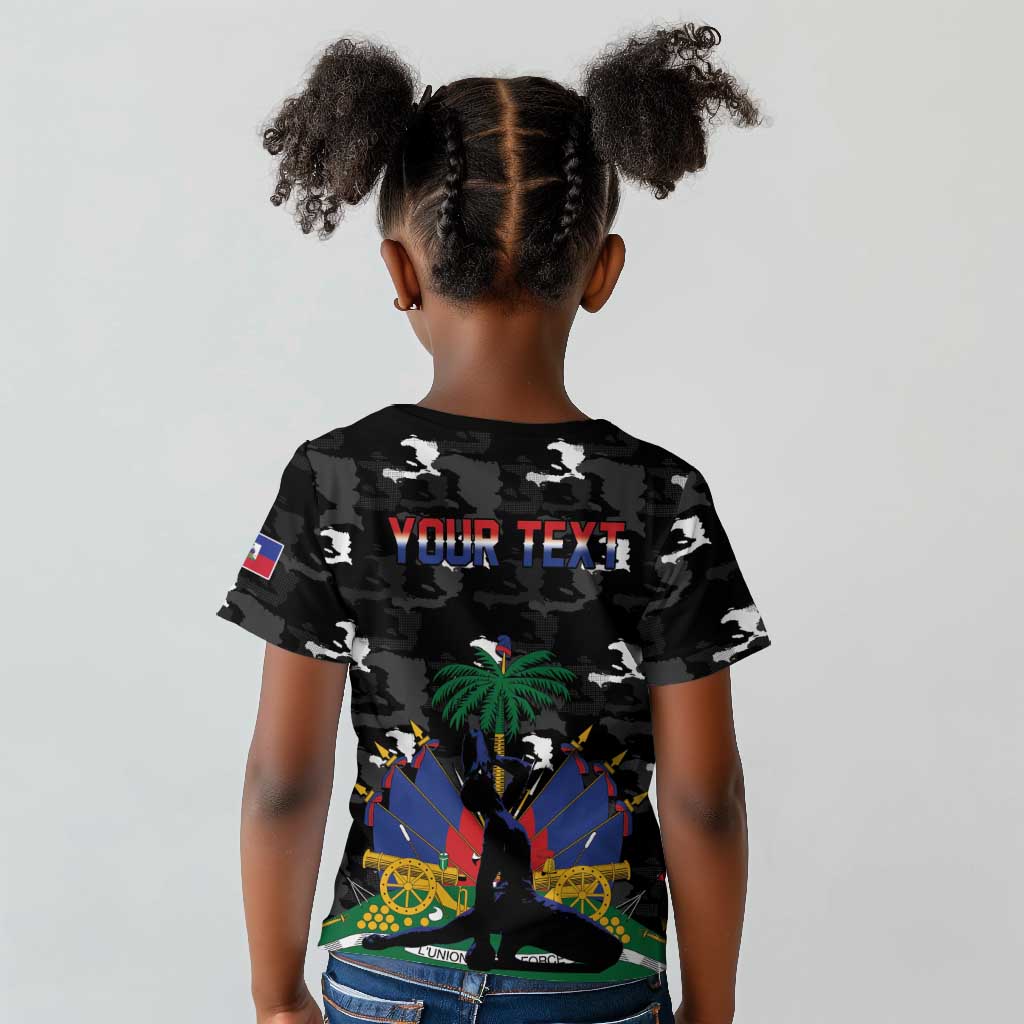 Personalized Haiti Map Camouflage Kid T shirt Unique Style - Wonder Print Shop