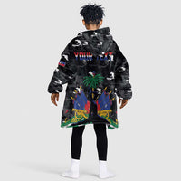 Personalized Haiti Map Camouflage Kid Wearable Blanket Hoodie Unique Style - Wonder Print Shop