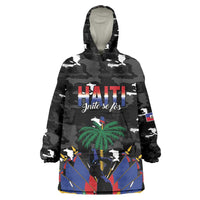 Personalized Haiti Map Camouflage Kid Wearable Blanket Hoodie Unique Style - Wonder Print Shop