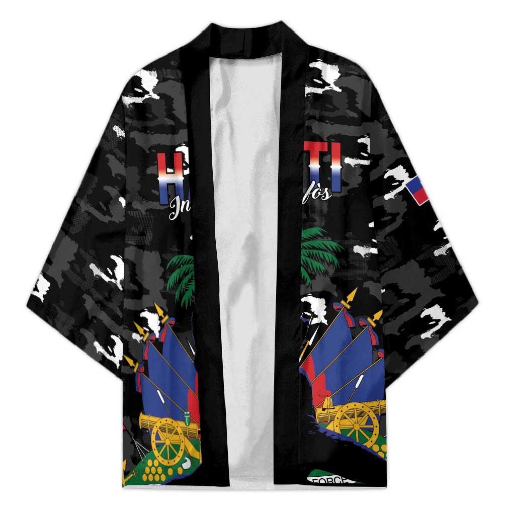 Personalized Haiti Map Camouflage Kimono Unique Style - Wonder Print Shop
