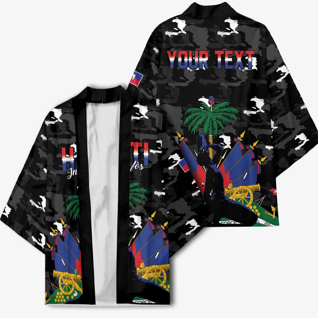 Personalized Haiti Map Camouflage Kimono Unique Style - Wonder Print Shop