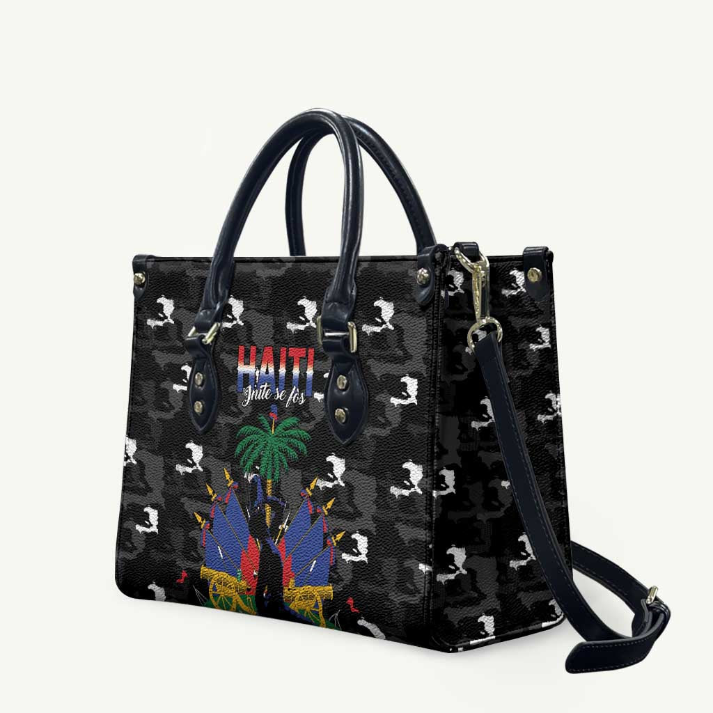 Haiti Map Camouflage Leather Bag Unique Style - Wonder Print Shop
