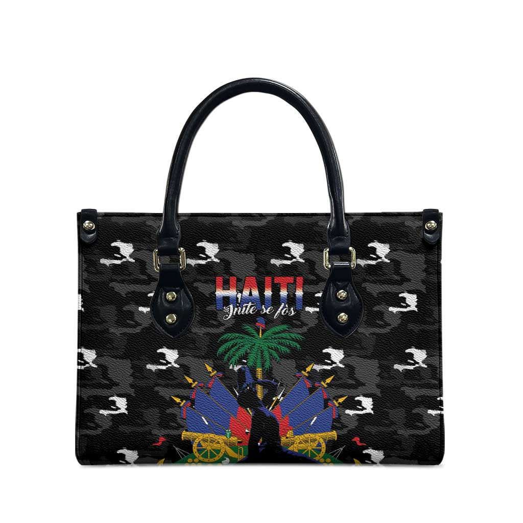 Haiti Map Camouflage Leather Bag Unique Style - Wonder Print Shop