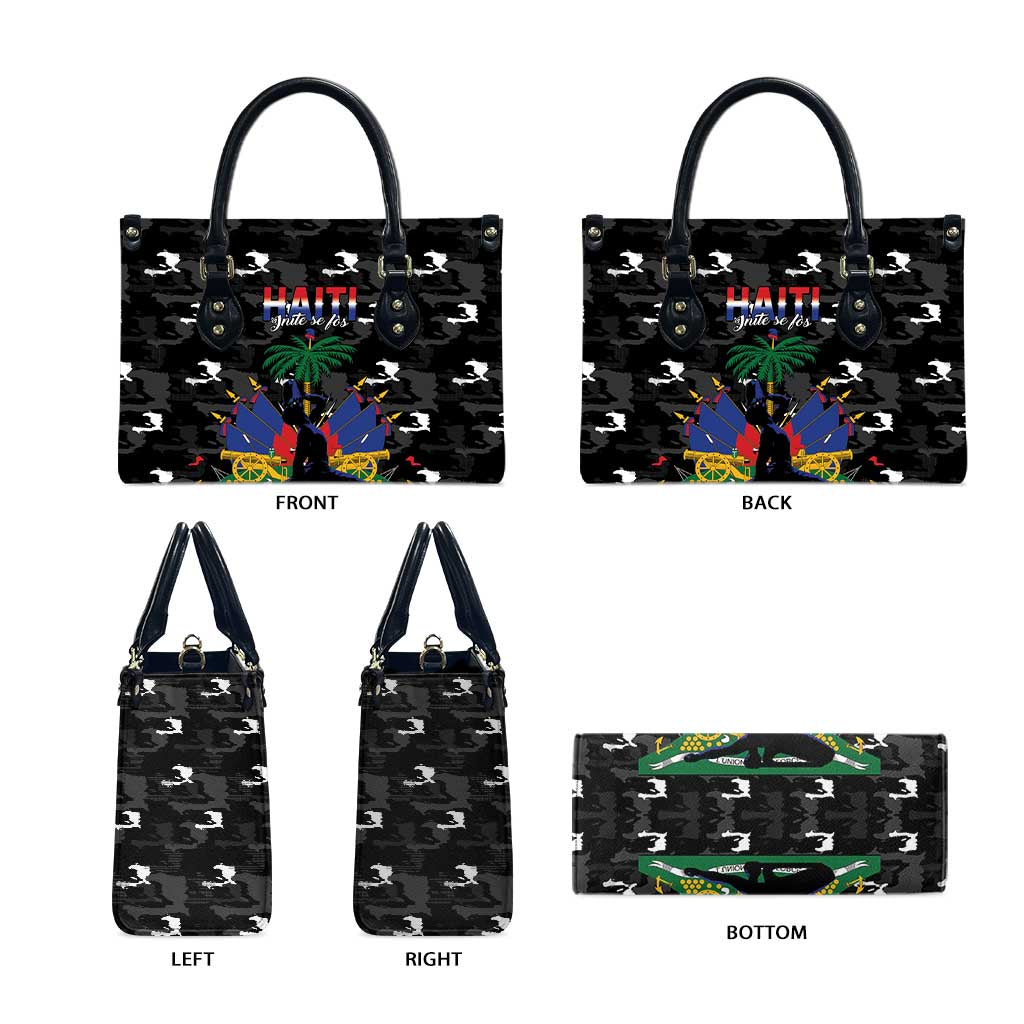 Haiti Map Camouflage Leather Bag Unique Style - Wonder Print Shop