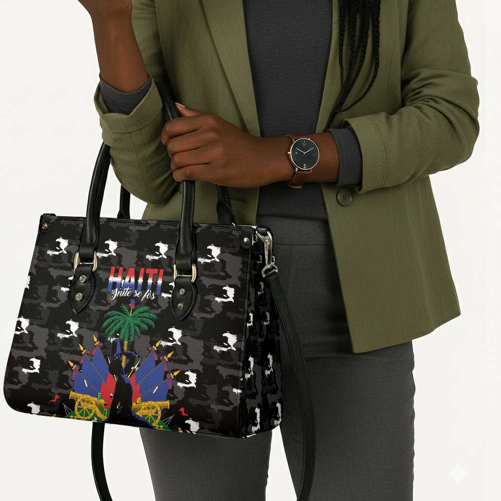 Haiti Map Camouflage Leather Bag Unique Style - Wonder Print Shop