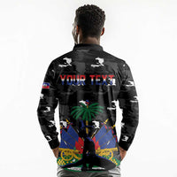 Personalized Haiti Map Camouflage Long Sleeve Polo Shirt Unique Style - Wonder Print Shop