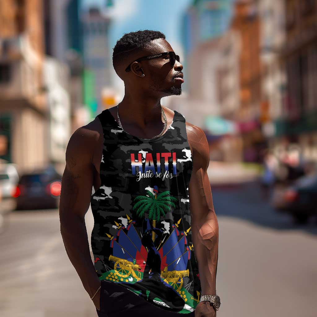 Personalized Haiti Map Camouflage Men Tank Top Unique Style - Wonder Print Shop