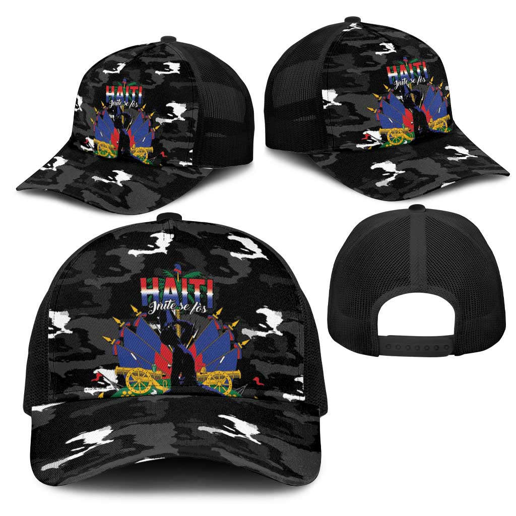 Haiti Map Camouflage Mesh Trucker Cap Unique Style - Wonder Print Shop