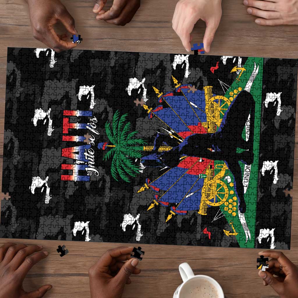 Haiti Map Camouflage Puzzle Unique Style - Wonder Print Shop