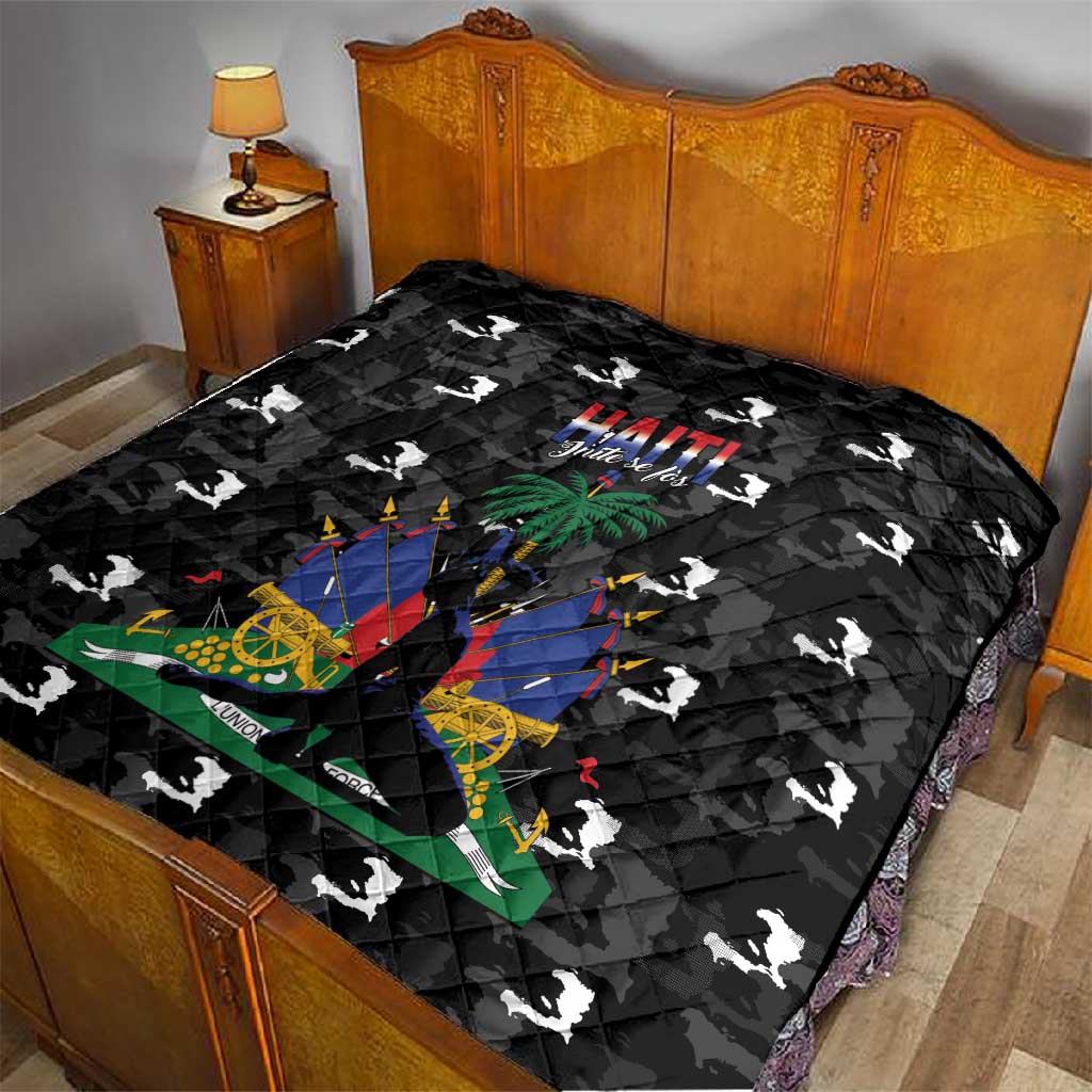 Haiti Map Camouflage Quilt Unique Style - Wonder Print Shop