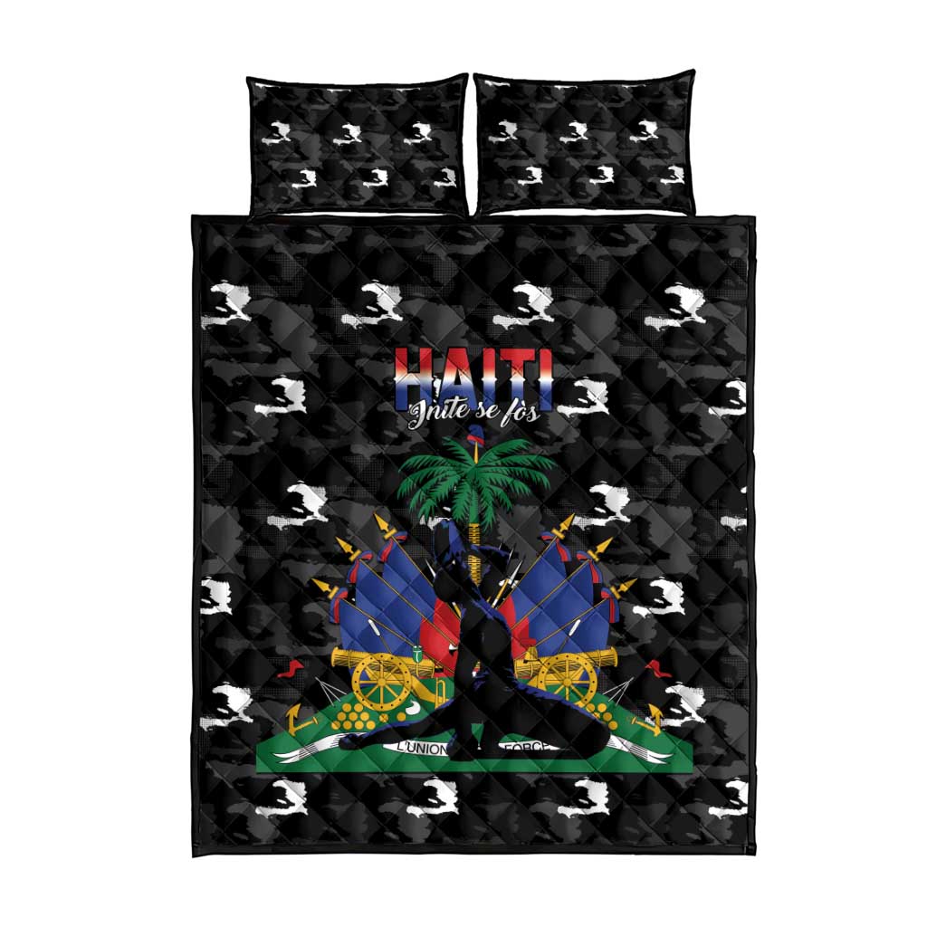 Haiti Map Camouflage Quilt Bed Set Unique Style - Wonder Print Shop