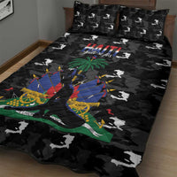 Haiti Map Camouflage Quilt Bed Set Unique Style - Wonder Print Shop