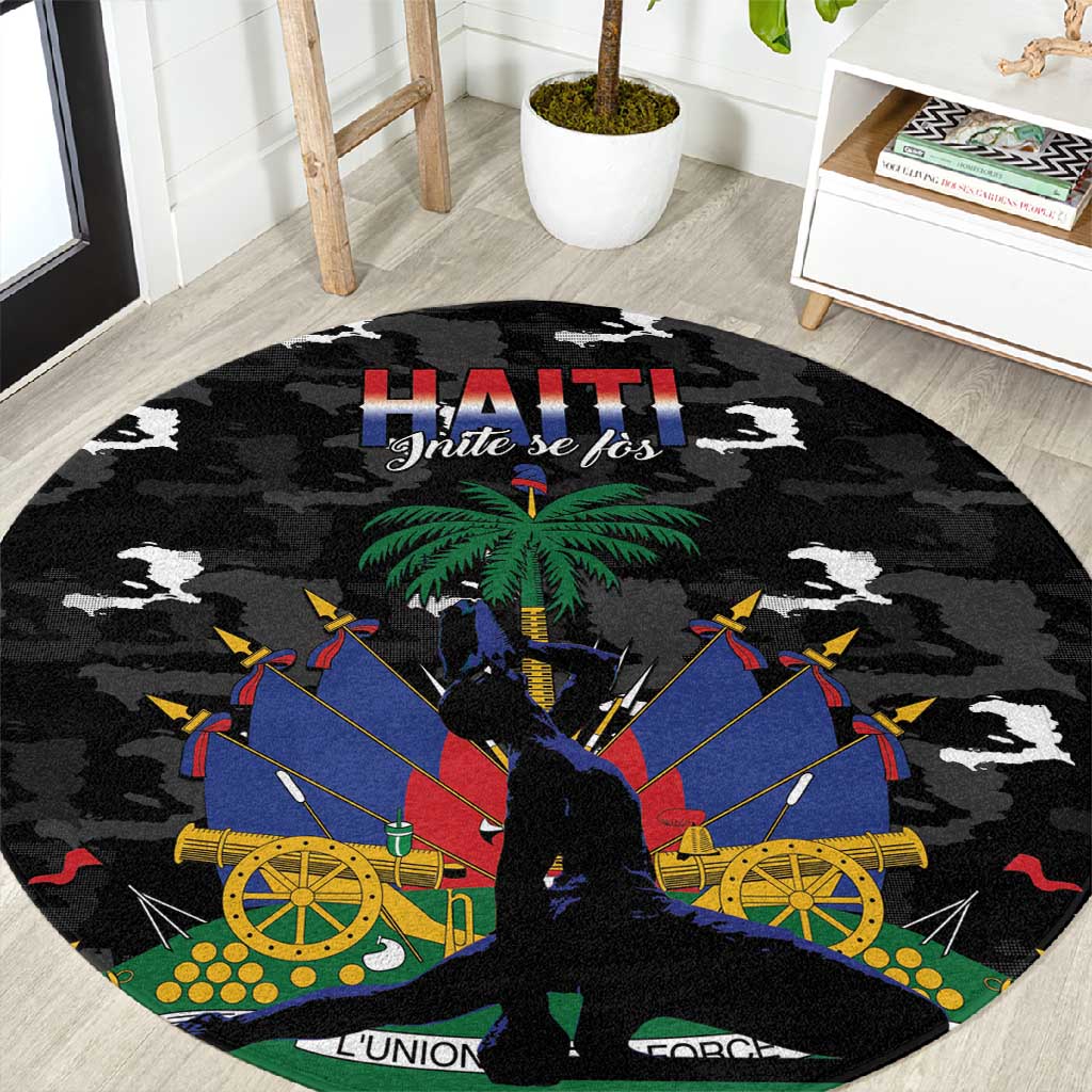 Haiti Map Camouflage Round Carpet Unique Style - Wonder Print Shop