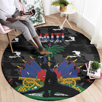 Haiti Map Camouflage Round Carpet Unique Style - Wonder Print Shop
