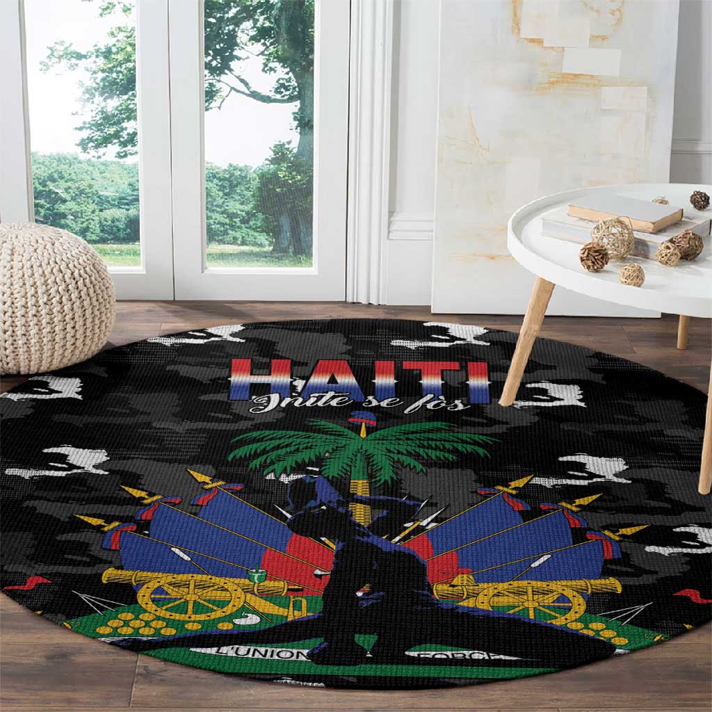 Haiti Map Camouflage Round Carpet Unique Style - Wonder Print Shop